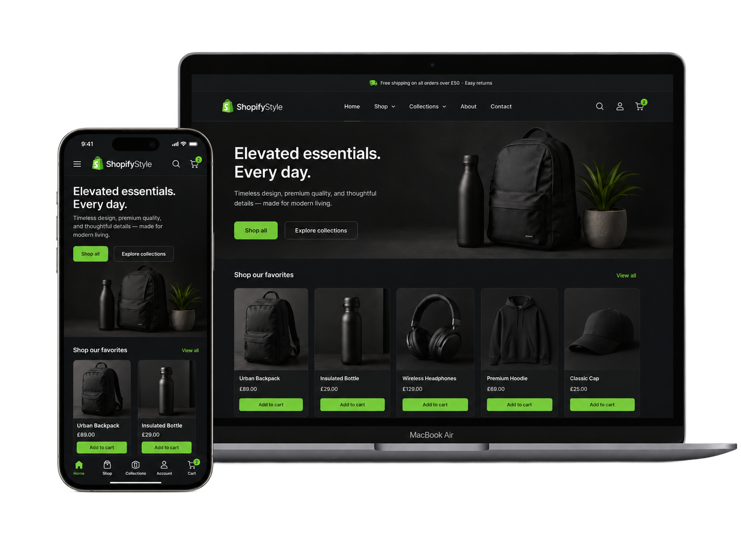 Website and mobile app interface mockup