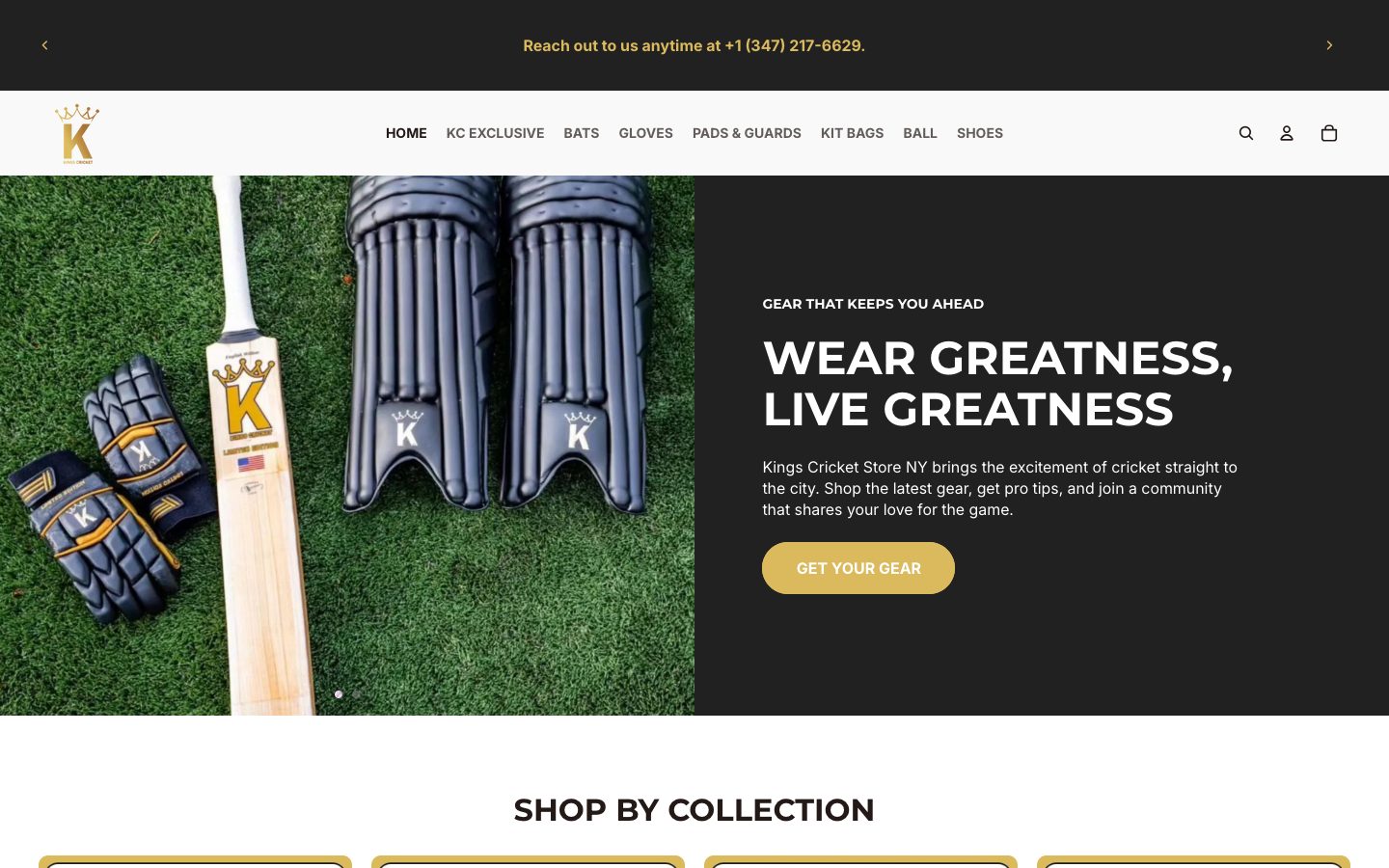 Kings Cricket NY Shopify store preview